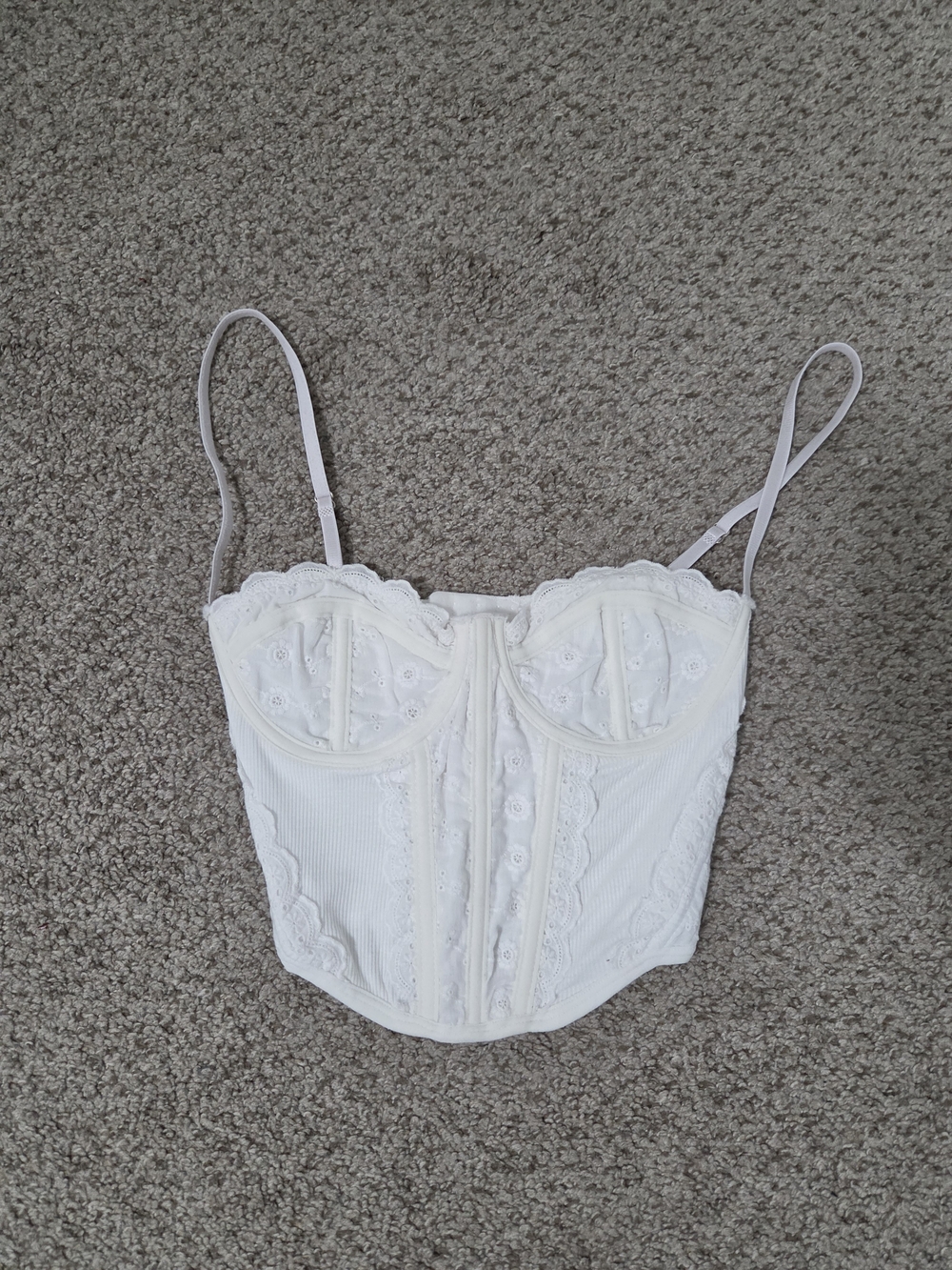 Ardene White Lace Bustier Tank Top